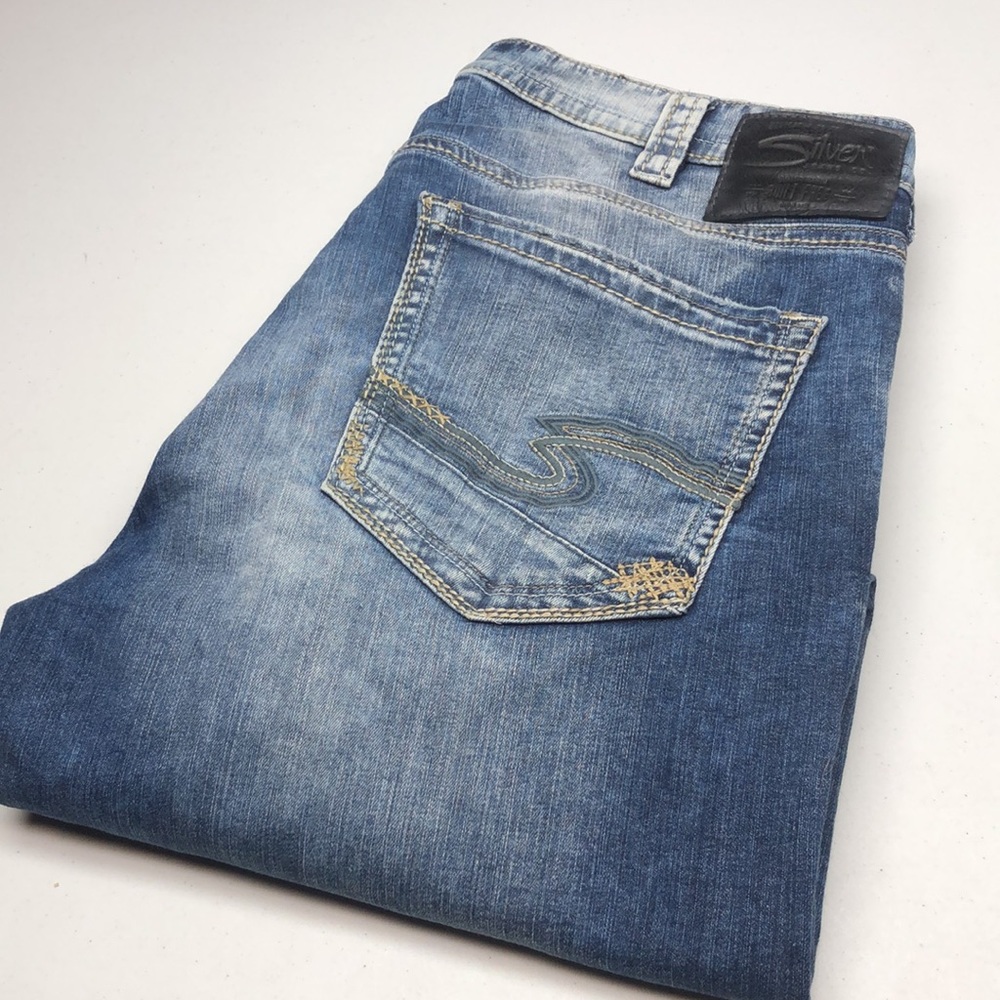 VINTAGE SILVER GRAYSON BOOTCUT JEANS 36x32 😎